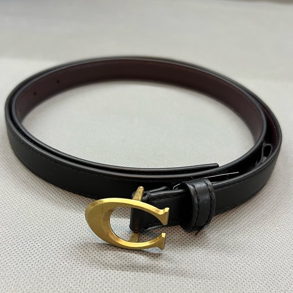 NWT Coach Signature Buckle Leather Belt, 18 Mm Sz M - Picture 2 of 5